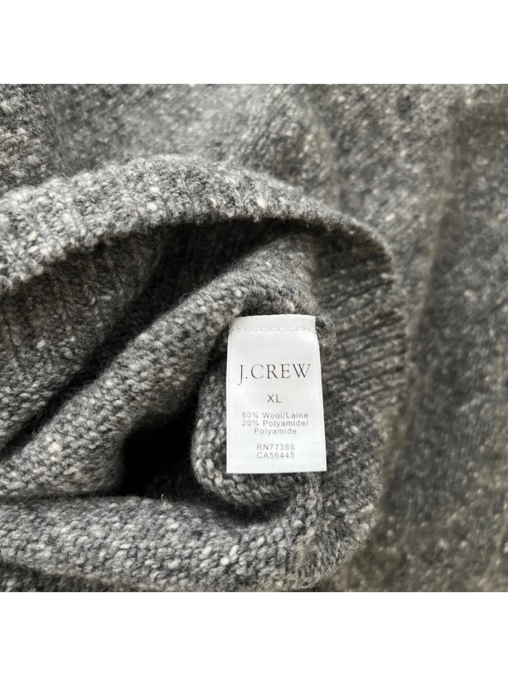 NWT J.Crew Men’s Gray Donegal Wool Blend Crewneck Sweater XL
